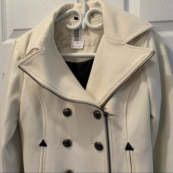 Guess Cream Wool Peacoat - Picture 3 of 6